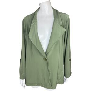 GRAVER Susan‎ Graver LK Luxe Petite Notch Collar Jacket Tarragon X-Large Petite